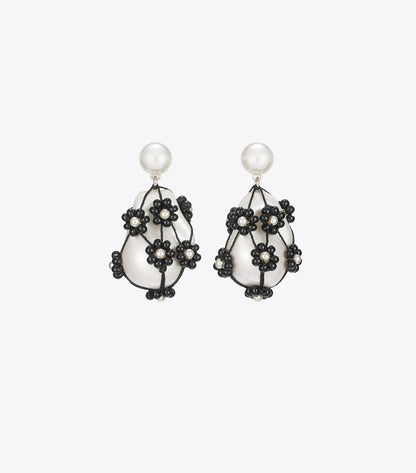 Curiosity Beaded Pearl Drop Earrings
