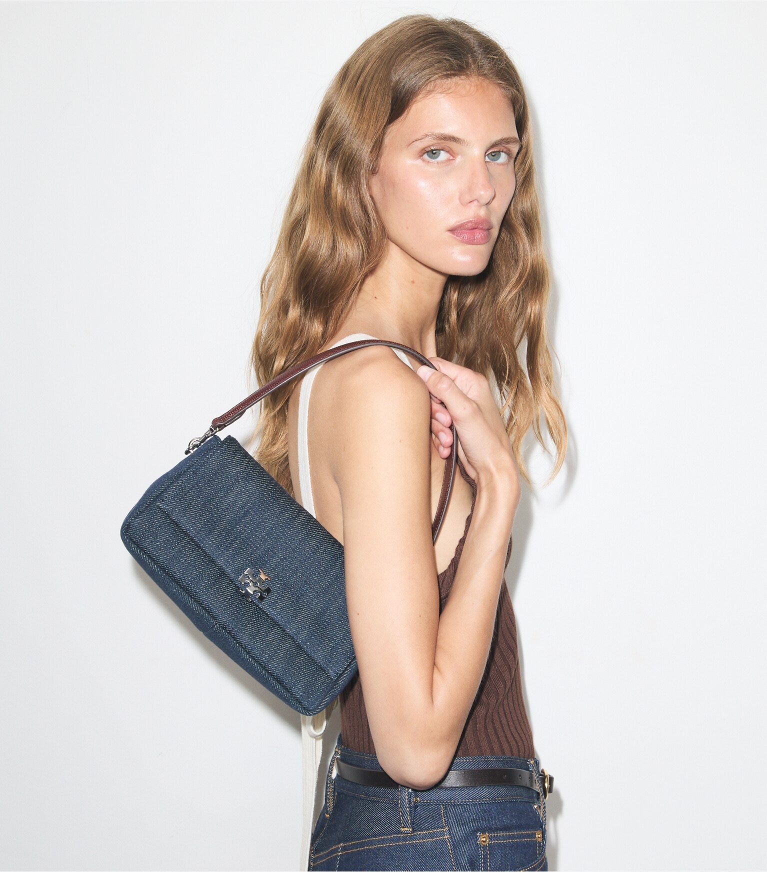 Small Charlie Denim Shoulder Bag