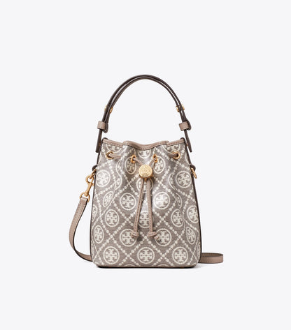 T Monogram Coated Jacquard Mini Bucket Bag