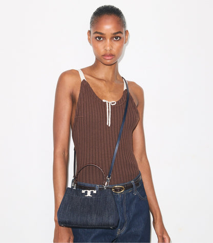 Mini Eleanor Denim Satchel