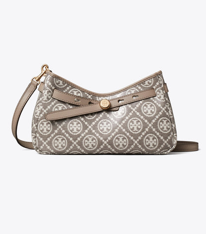 T Monogram Coated Jacquard Romy Zip-Top Crossbody Bag