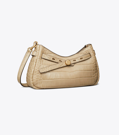 Romy Croc-Embossed Zip Top Crossbody Bag