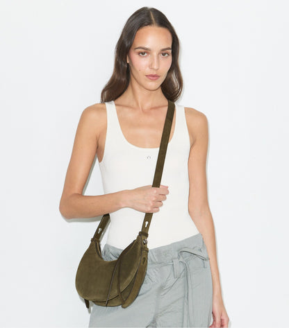 Romy Suede Half Moon Bag