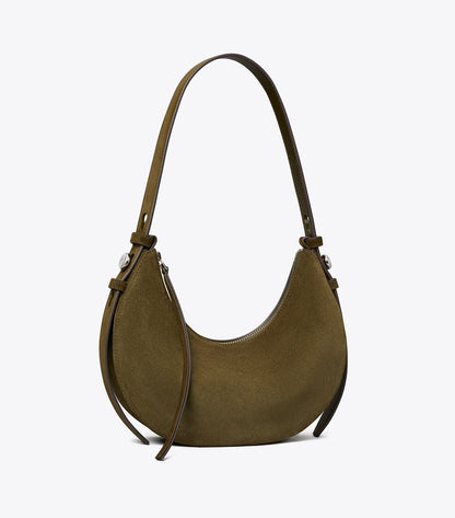 Romy Suede Half Moon Bag