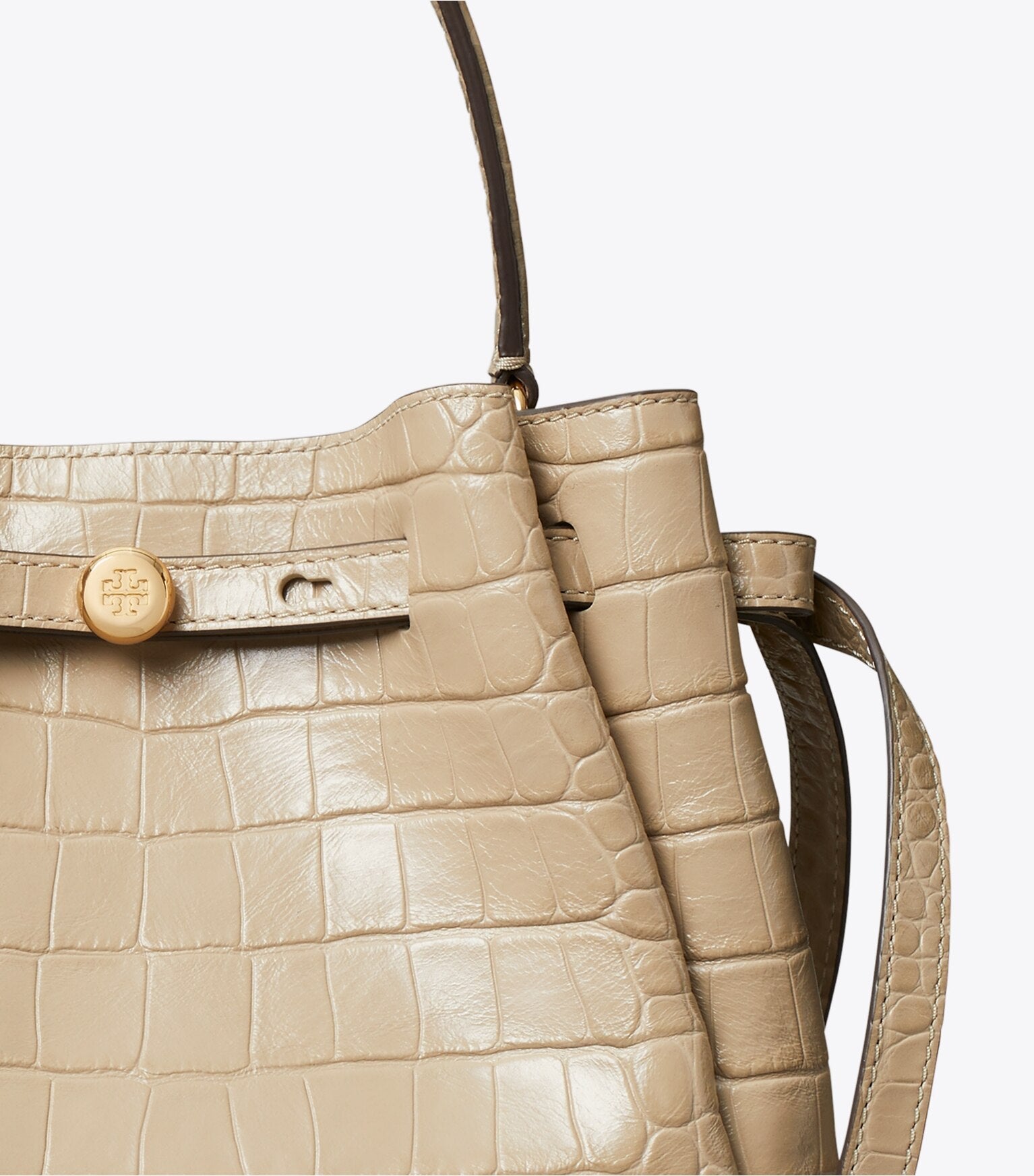 Romy Croc-Embossed Bucket Bag