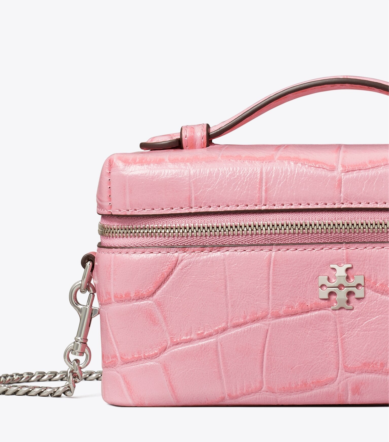 Charlie Croc-Embossed East-West Vanity Case
