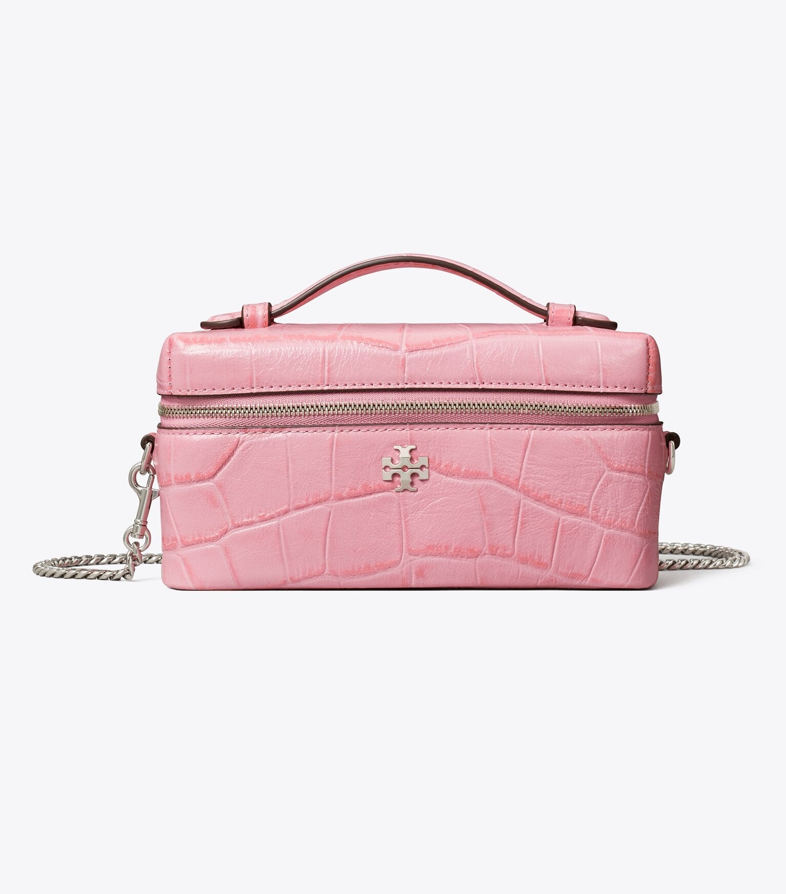 Charlie Croc-Embossed East-West Vanity Case