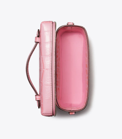 Charlie Croc-Embossed East-West Vanity Case