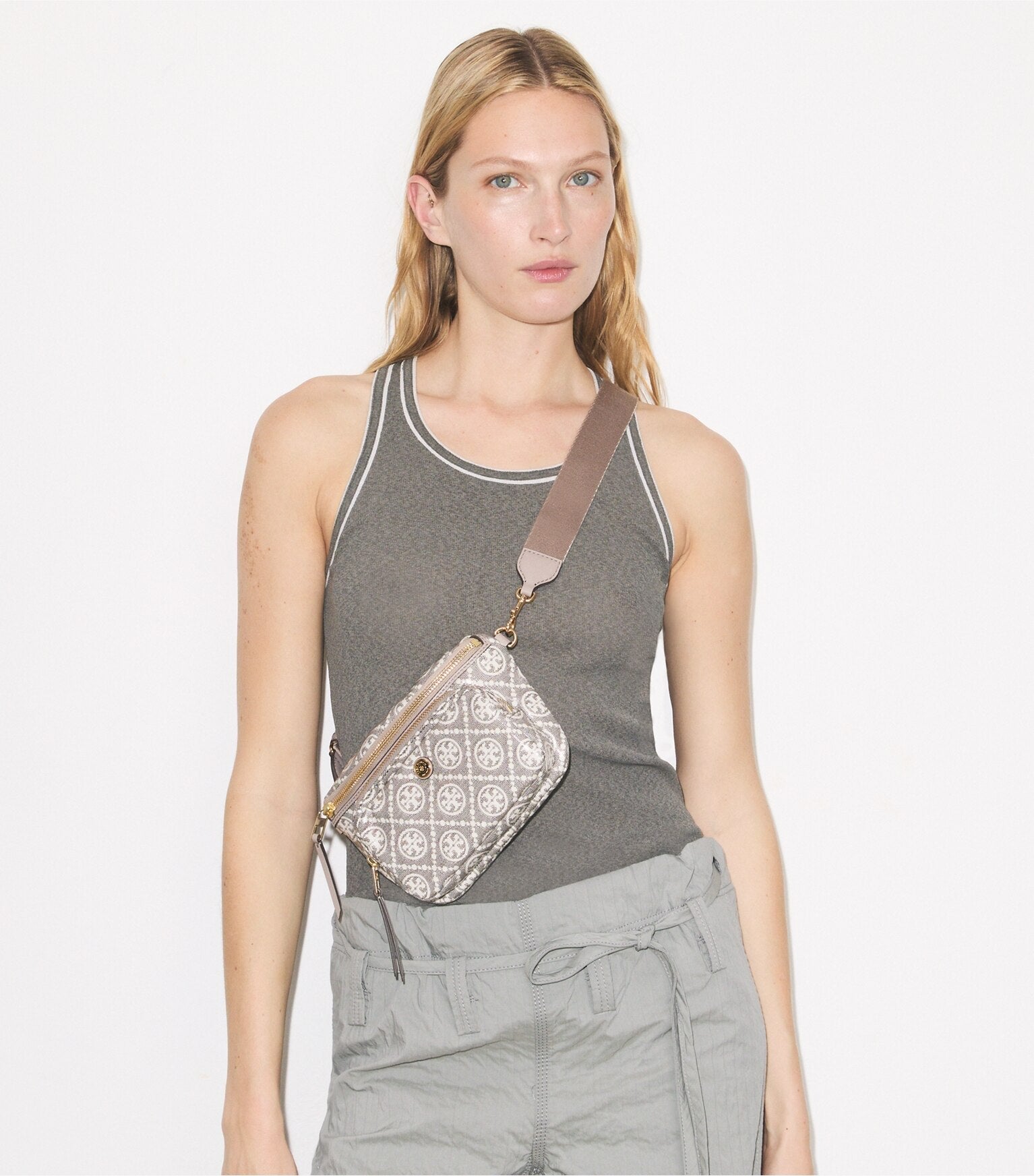 T Monogram Coated Jacquard Mini Belt Bag