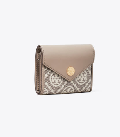 T Monogram Coated Jacquard Envelope Small Wallet