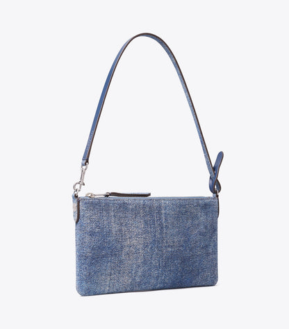 Suede Print Denim Pochette