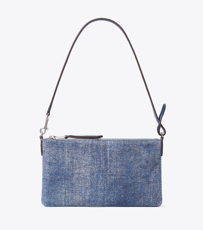 Suede Print Denim Pochette