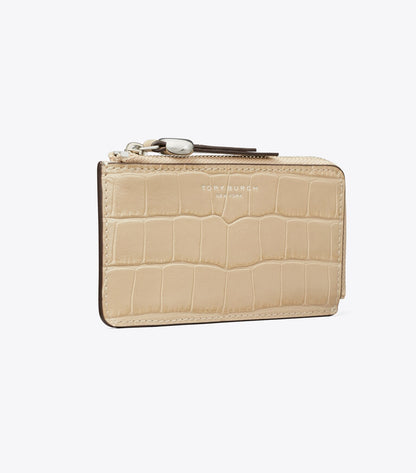 Romy Croc-Embossed Zip Card Case