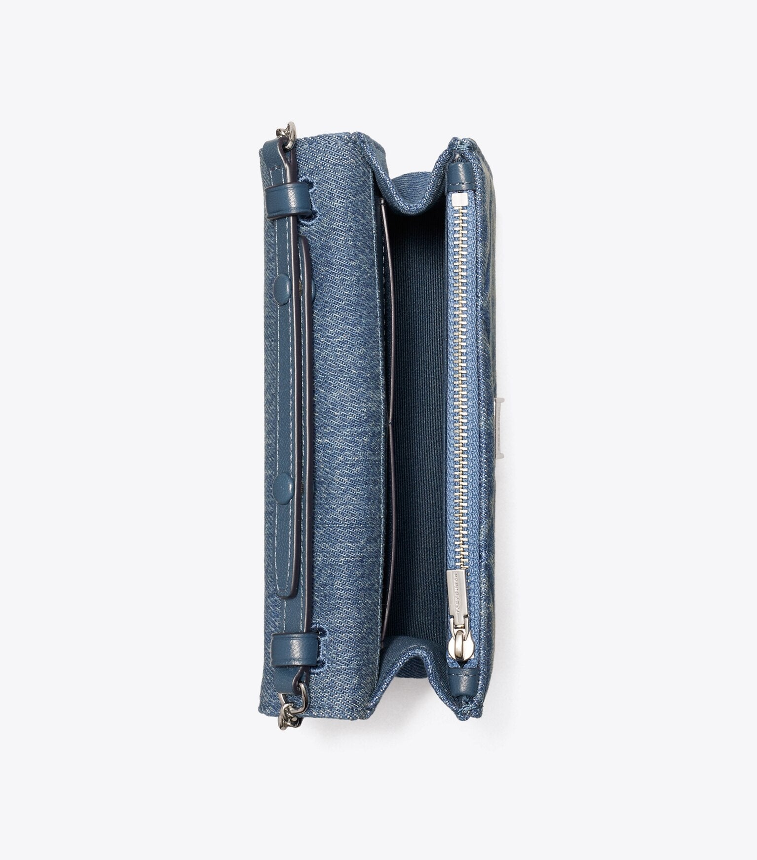 Mini Kira Diamond Quilt Denim Top-Handle Crossbody