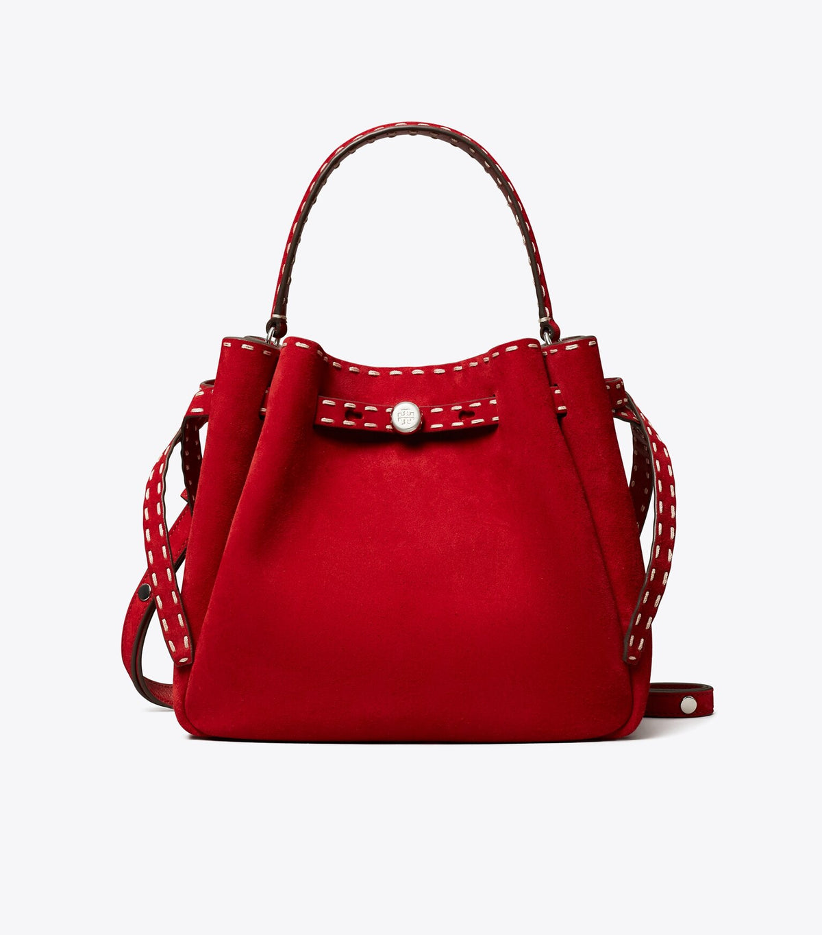 Romy Suede Pick Stitch Bucket Bag