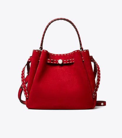 Romy Suede Pick Stitch Bucket Bag