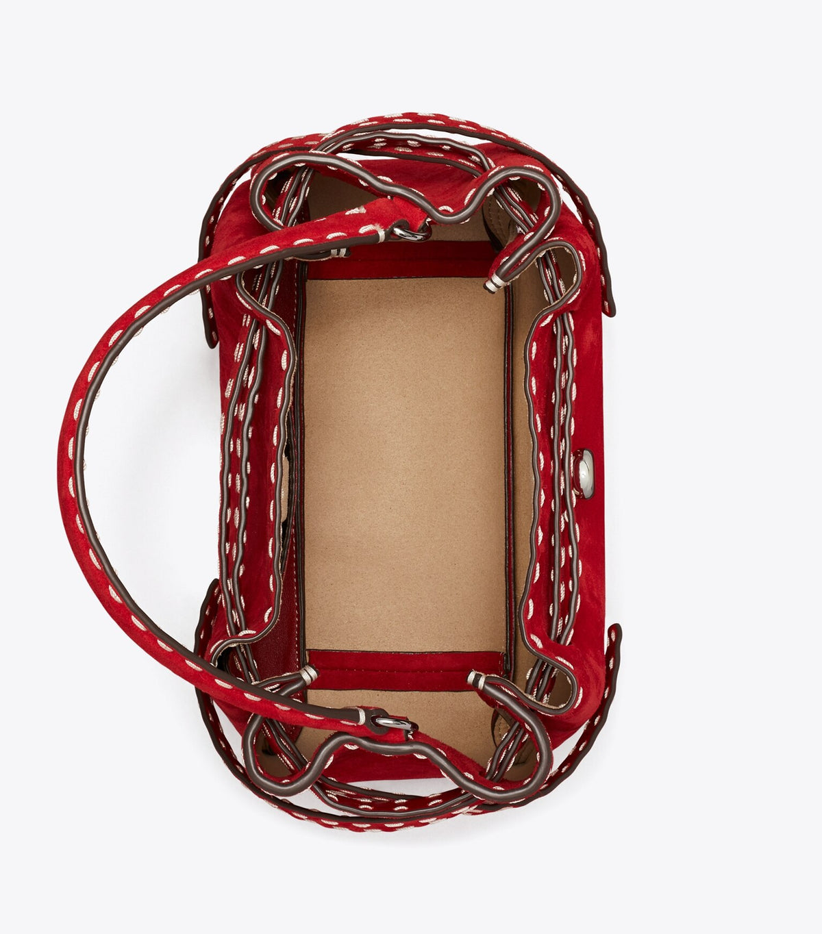 Romy Suede Pick Stitch Bucket Bag