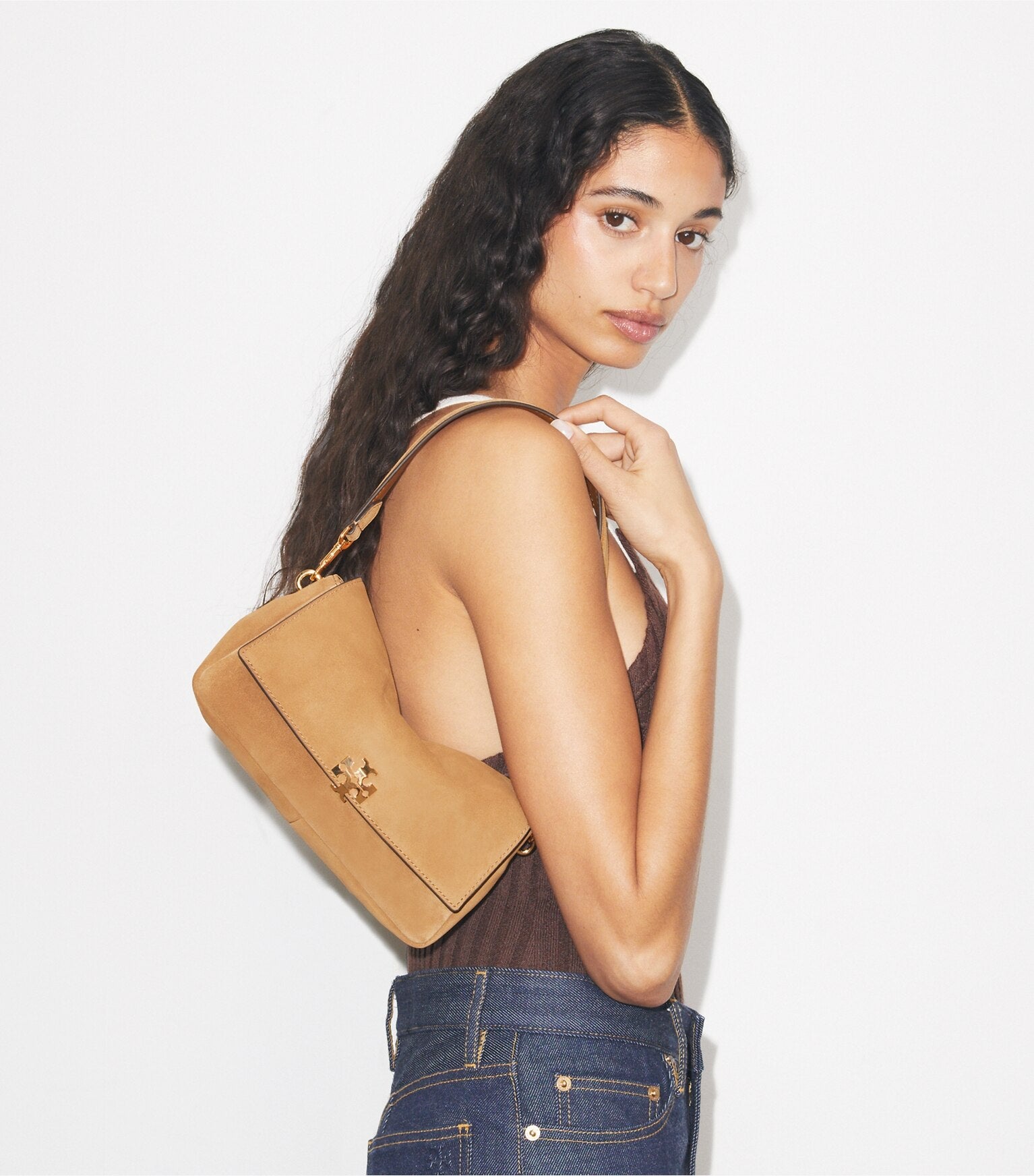 Small Charlie Suede Shoulder Bag