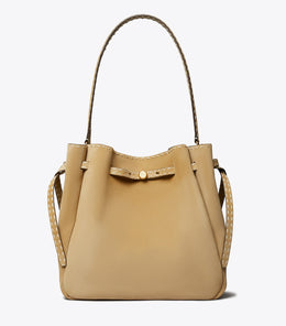 Large Romy Suede Pick Stitch Bucket Bag