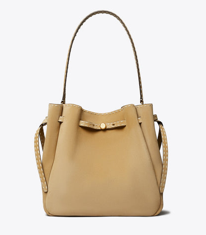Large Romy Suede Pick Stitch Bucket Bag