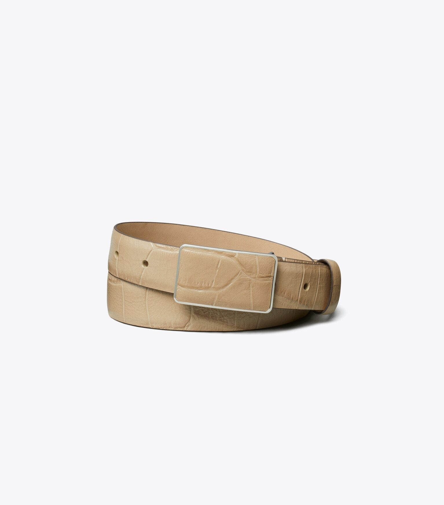 Plate Croc-Embossed Belt