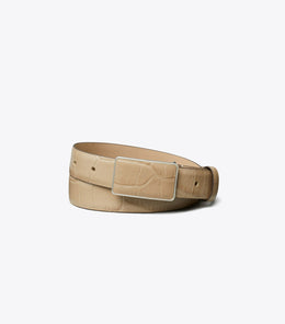 Plate Croc-Embossed Belt