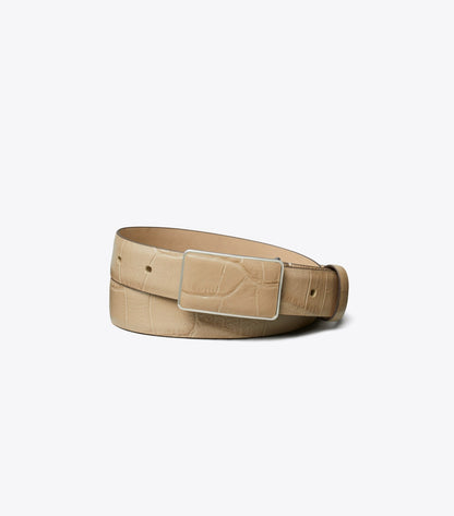 Plate Croc-Embossed Belt