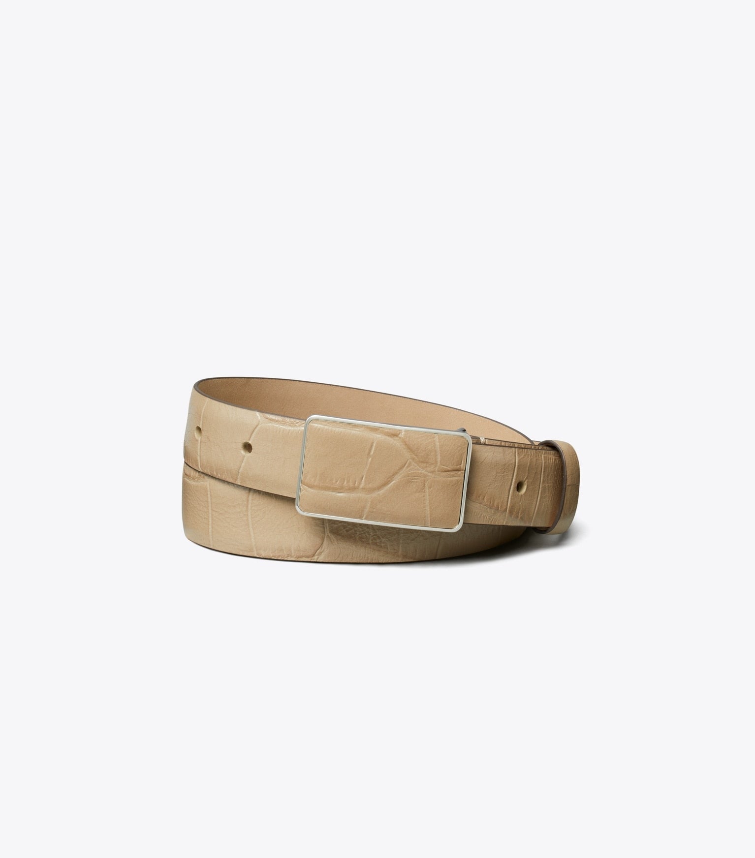 Plate Croc-Embossed Belt