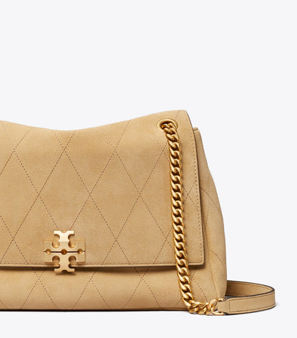 Charlie Quilted Suede Shoulder Bag