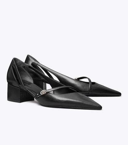 Double T Buckle D'Orsay Pump