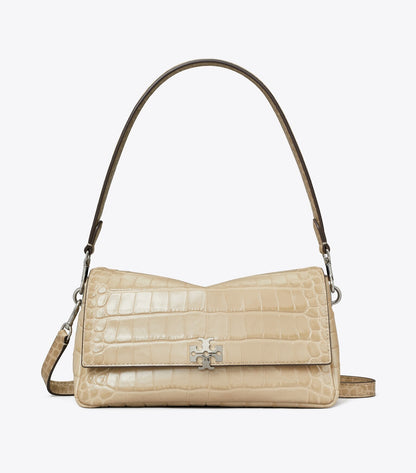 Small Charlie Croc-Embossed Shoulder Bag