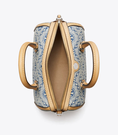 T Monogram Denim Petite Barrel Bag