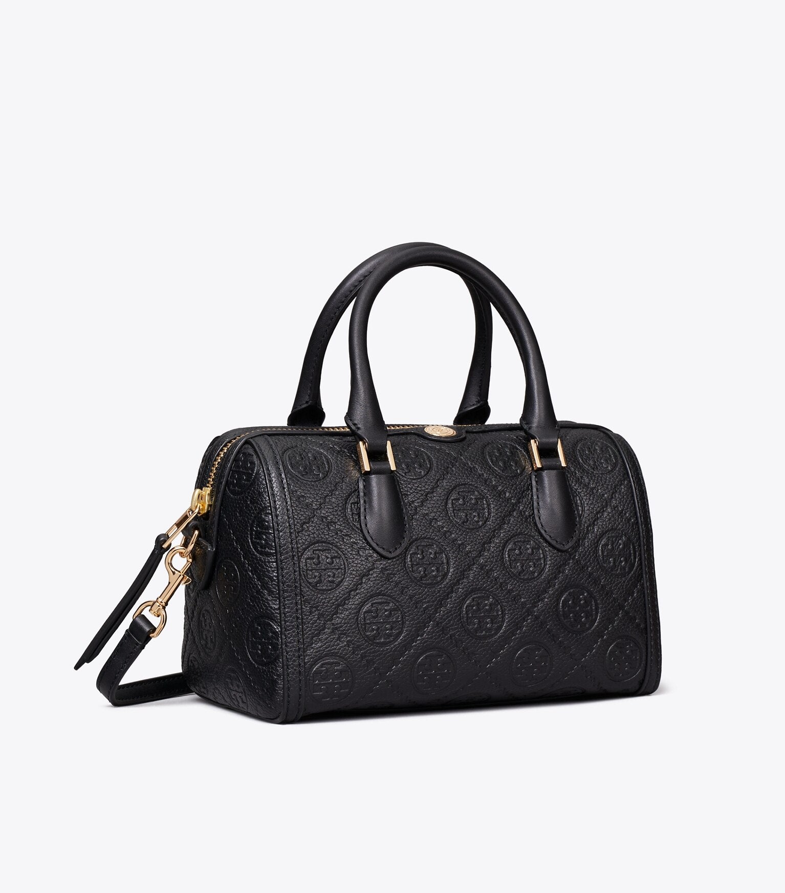 T Monogram Pebbled Petite Barrel Bag