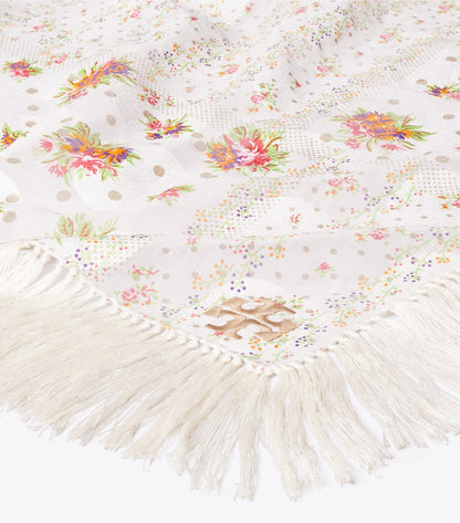 Polka Dot Floral Patchwork Fringe Neckerchief