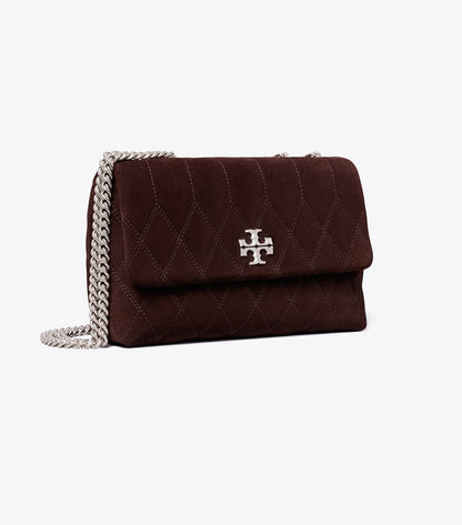Small Kira Quilt Suede Shoulder Bag