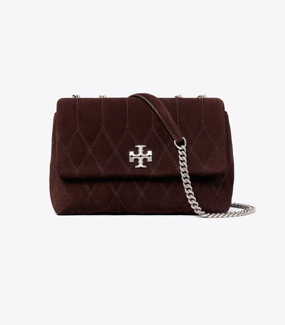 Small Kira Quilt Suede Shoulder Bag
