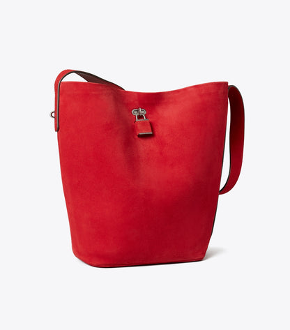 Suede Slim Bucket Bag