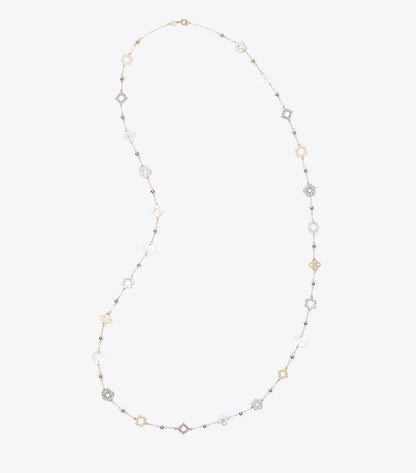 Long Forget Me Not Pavé Necklace