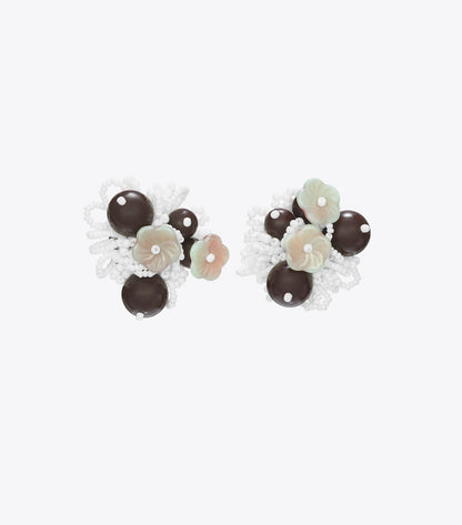 Runway Beaded Cluster Earrings