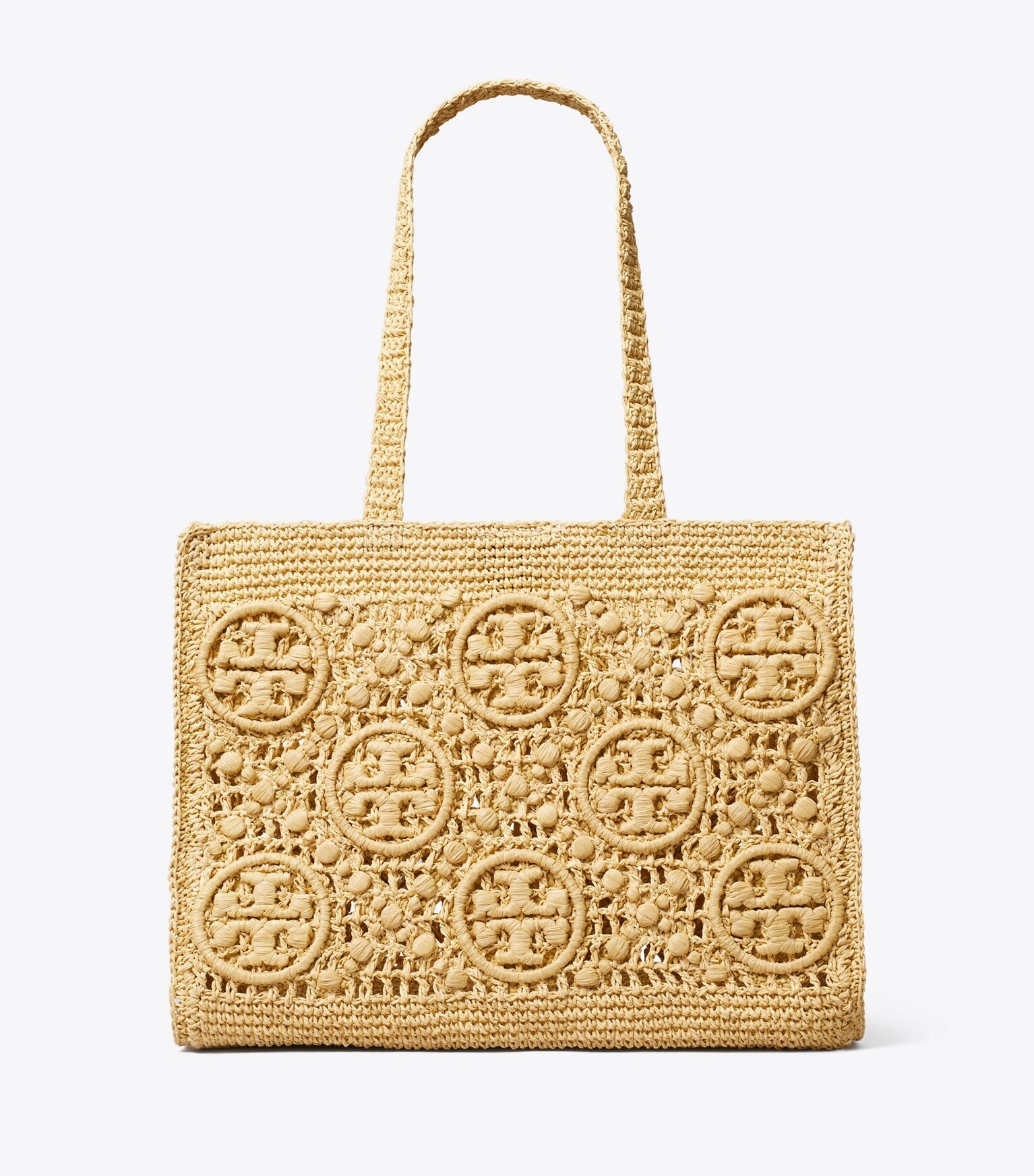T Monogram Crochet Tote