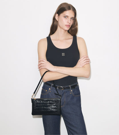 Croc-Embossed Pochette