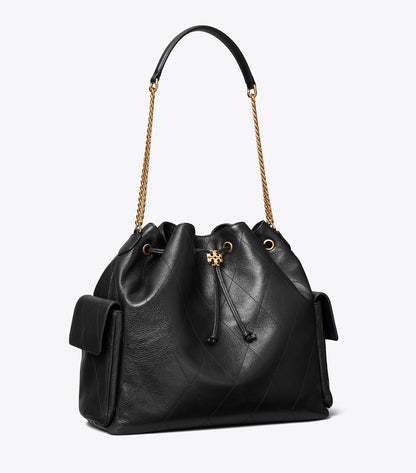 Large Charlie Quilted Drawstring Shoulder Bag