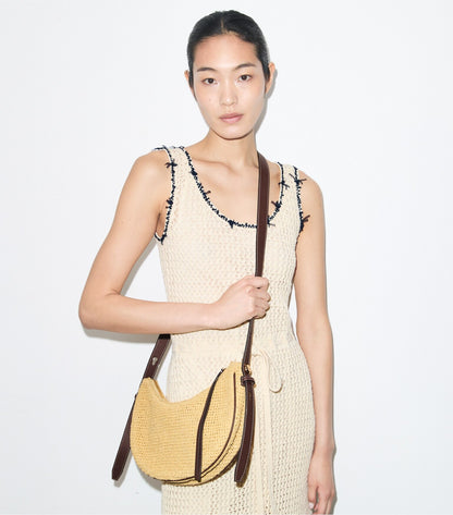Romy Woven Half Moon Bag