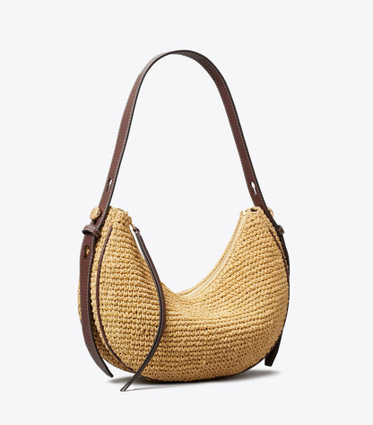 Romy Woven Half Moon Bag