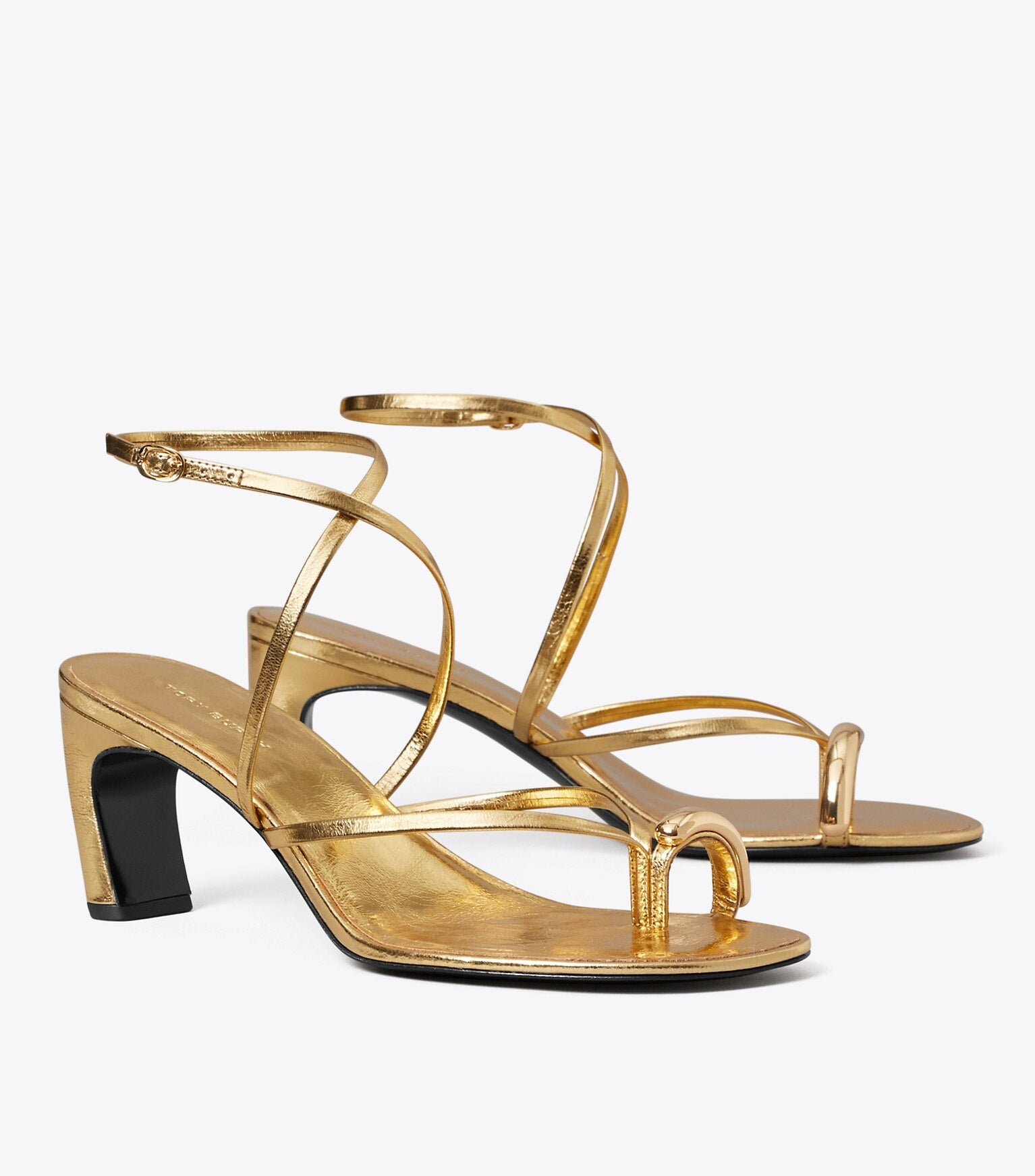 Pierced Multi-Strap Heeled Sandal