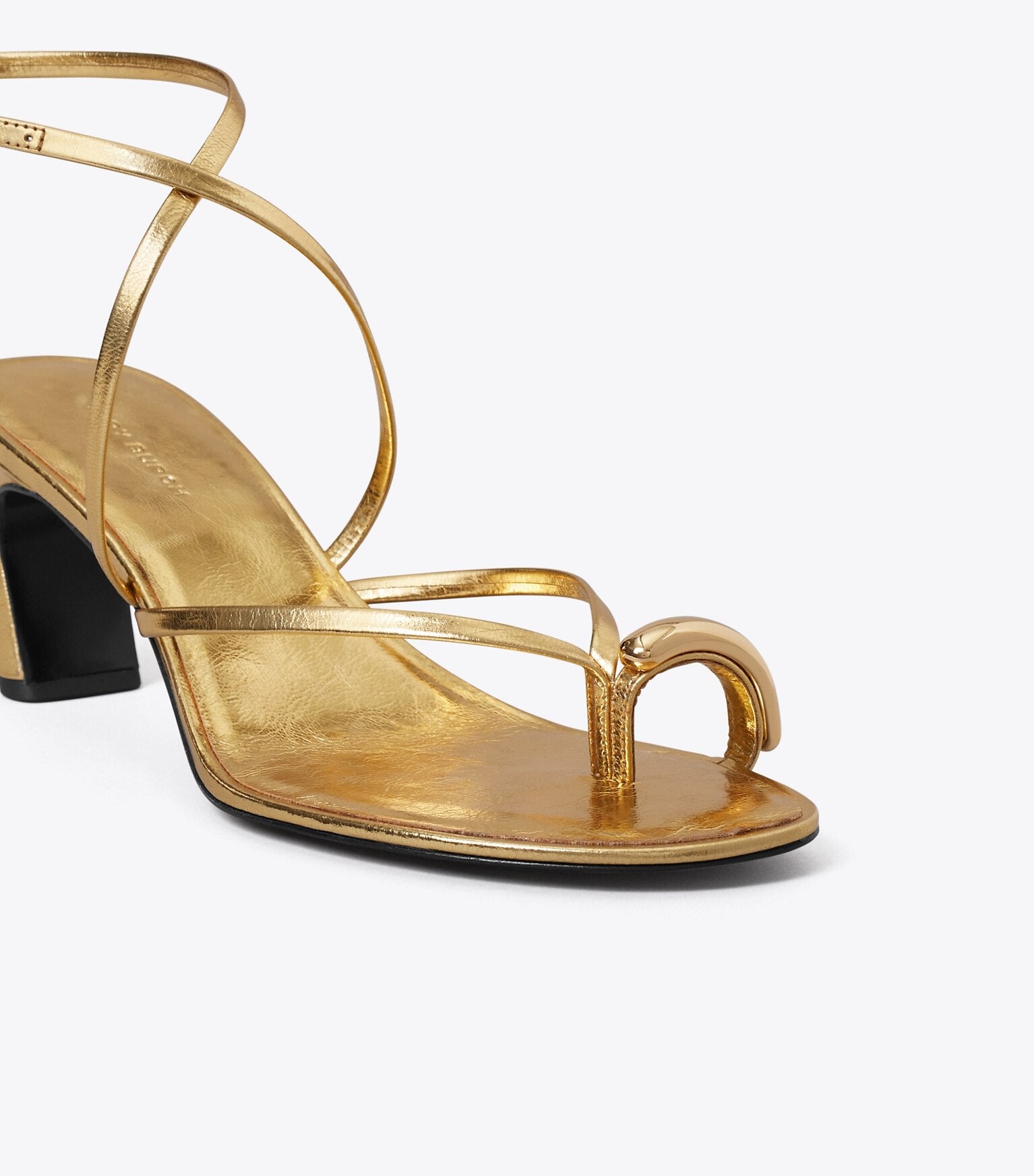 Pierced Multi-Strap Heeled Sandal