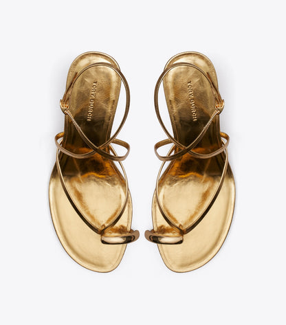 Pierced Multi-Strap Heeled Sandal