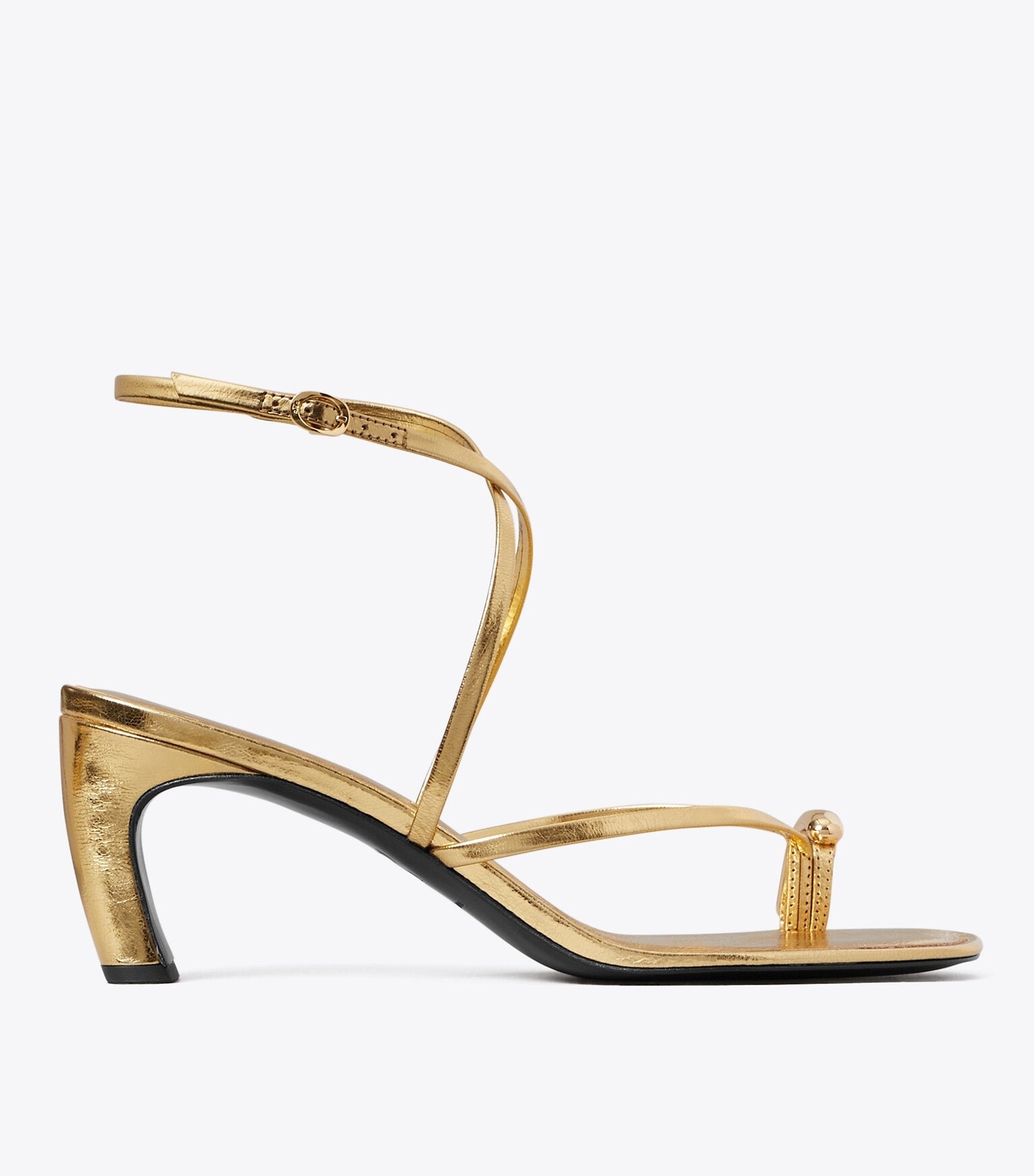 Pierced Multi-Strap Heeled Sandal