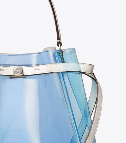 Romy Color-Block Clear Bucket Bag