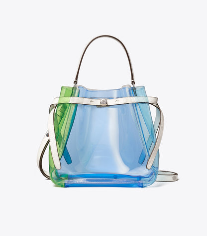 Romy Color-Block Clear Bucket Bag